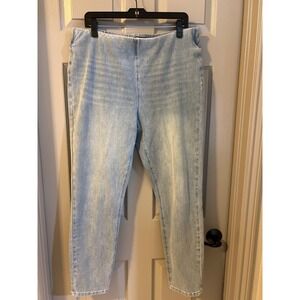 Soft Surroundings Light Wash Jeggings Stretch Pull-On Jeans Size Large